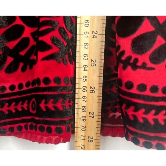 Boston Proper 3/4 Bell Sleeve Velvet Burnout Blouse Ties Back Small Whimsigoth - Picture 14 of 16